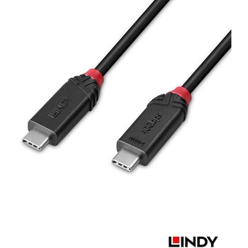 注文コード:03365989 LINDY BLACK LINE USB4 Gen3x2 Type-Cケーブル 240W PD急速充電対応 - LINDY