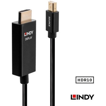 注文コード:03365998 LINDY Mini DisplayPort to HDMI 2.0 HDR アクティブ変換ケーブル - LINDY