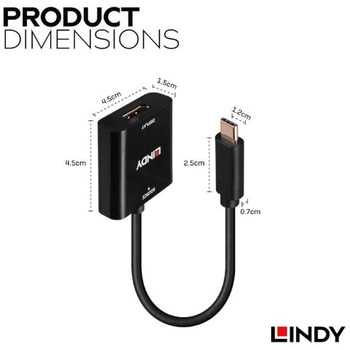 注文コード:03366111 LINDY USB Type C to DisplayPort 4k144 アクティブ変換アダプタ - LINDY