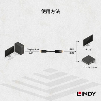 注文コード:03366242 LINDY DisplayPort to HDMI 2.0 HDR アクティブ変換ケーブル - LINDY