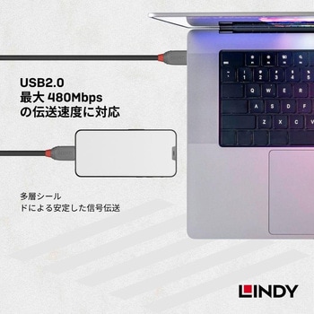 注文コード:03366409 LINDY ANTHRA LINE USB2.0 Type-C to Micro-Bケーブル - LINDY