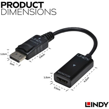 注文コード:03366540 LINDY DisplayPort to HDMI 4K変換アダプタ - LINDY