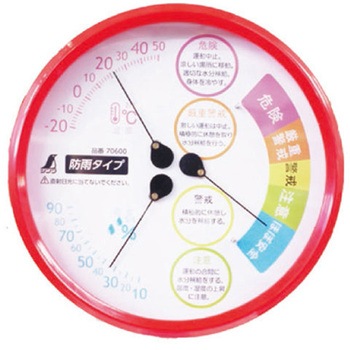 注文コード:03377618 熱中症注意計コーン(防雨型温湿度計付) - グリーンクロス