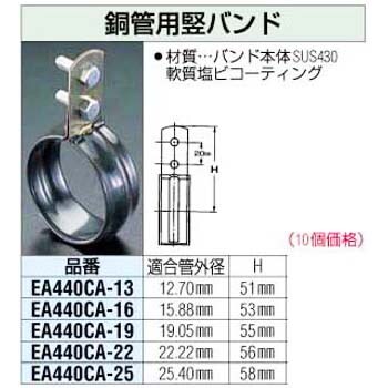 EA440CA-13 銅管用堅バンド 1セット(10個) エスコ 【通販モノタロウ】 03449442