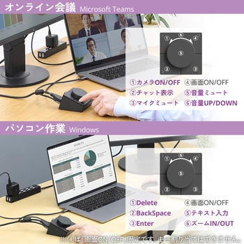 注文コード:03454837 USB Type-C ハブ ドッキングステーション キー&ダイヤル PD最大出力90W 5Gbps - エレコム