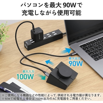 注文コード:03454837 USB Type-C ハブ ドッキングステーション キー&ダイヤル PD最大出力90W 5Gbps - エレコム