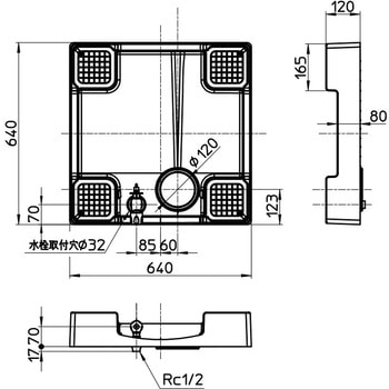 注文コード:03488322 洗濯機パン(洗濯機用水栓付) - SANEI(旧:三栄水栓製作所)