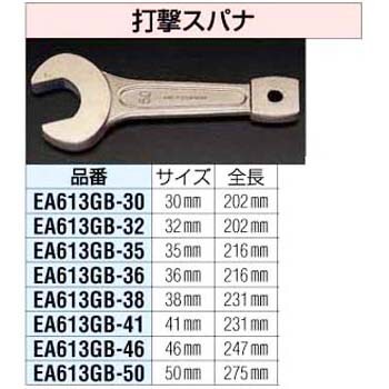 80mm 打撃スパナ エスコ ESCO EA613GL-80：KanamonoYaSan ＫＹＳ+rubic.us