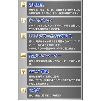 注文コード:03572078 盗聴電波発見器ウェーブシーカー - amex