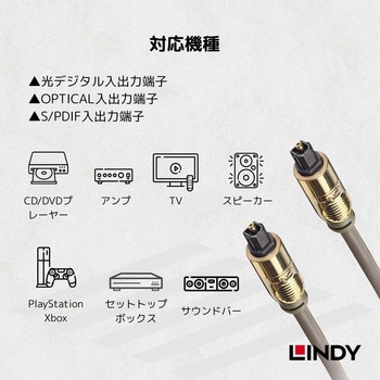 注文コード:03574379 LINDY プレミアムゴールド TOSLINK 光デジタルオーディオ オプティカルケーブル - LINDY