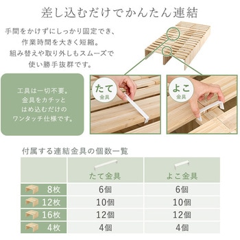 注文コード:03574851 組み合わせ自由! 天然木 すのこパレットベッドハイタイプ 12枚入り - ホームテイスト