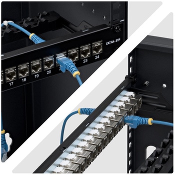注文コード:03575149 パッチパネル/1U/フィードスルー型/Cat6a 24ポート/シールドSTP RJ45/ケーブル管理バー付属/カテゴリ6A ラックマウント用 イーサネットパネル - StarTech.com