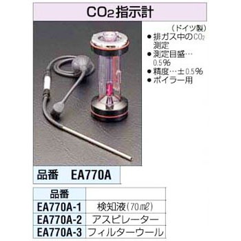 EA770A-3 CO2指示計フィルターウール エスコ 03599495