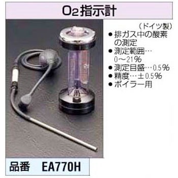 EA770H O2指示計 [0-21%] エスコ 03599671