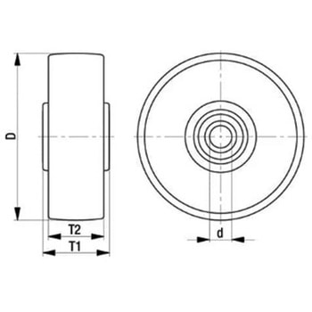 注文コード:03718705 50x 18mm ソリッドラバー車輪 - エスコ