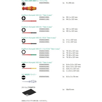 注文コード:03774457 絶縁 差替式ドライバー ブレードセット (クラフトフォーム) - Wera