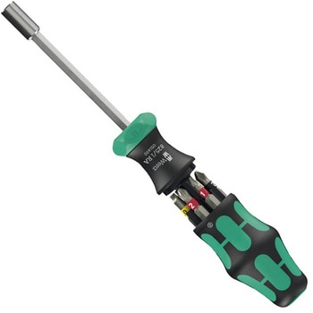 注文コード:03774850 ラチェット式 ビット収納ハンドル ドライバーセット - Wera