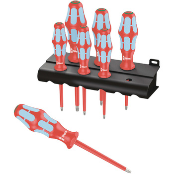 注文コード:03775857 絶縁トルクスドライバーセット ステンレス製/ラック付 - Wera