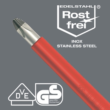 注文コード:03775909 絶縁ドライバーセット ステンレス製/ラック付 - Wera