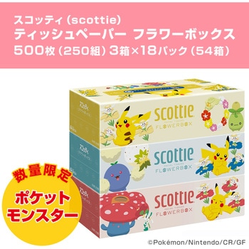 注文コード:03953892 スコッティ ティッシュペーパー フラワーボックス 500枚(250組) - 日本製紙クレシア