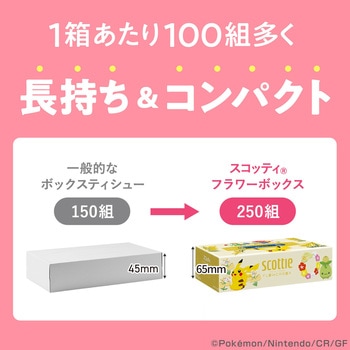 注文コード:03953892 スコッティ ティッシュペーパー フラワーボックス 500枚(250組) - 日本製紙クレシア