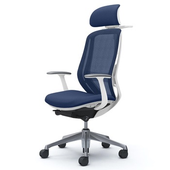 注文コード:03975732 シルフィー EXハイ可動ヘッド 固定肘 背メッシュ ホワイトボディ ポリッシュ脚 ハンガー付 ランバー付 ウレタン - オカムラ(岡村製作所)