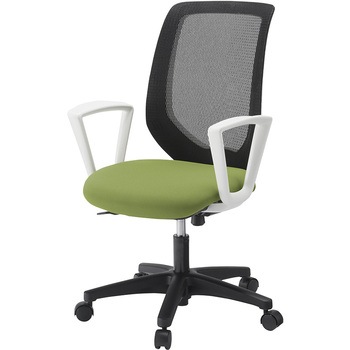 注文コード:03985391 コルトチェア 肘付 ベースカラー ホワイト ナイロンキャスター<配送時組立サービス付> イトーキ