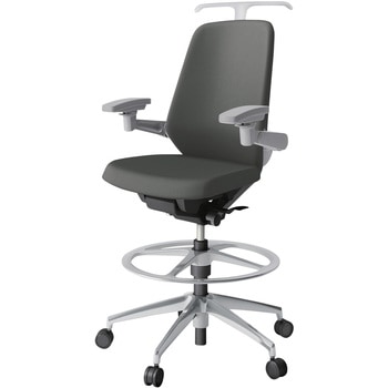 ノートチェア ハイポジションタイプ ハイバック 可動肘 ハンガー ランバーサポート付 クロスPV アルミ脚<配送時組立サービス付> イトーキ