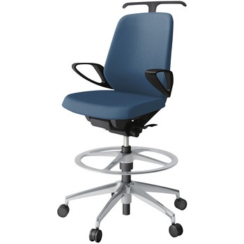 注文コード:03992497 ノートチェア ハイポジションタイプ ローバック 固定肘 ハンガー ランバーサポート付 クロスPV アルミ脚<配送時組立サービス付> イトーキ