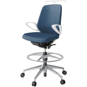 注文コード:03992540 ノートチェア ハイポジションタイプ ローバック 固定肘 ハンガー ランバーサポート付 クロスPV アルミ脚<配送時組立サービス付> イトーキ