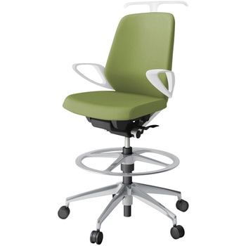 注文コード:03992549 ノートチェア ハイポジションタイプ ローバック 固定肘 ハンガー ランバーサポート付 クロスPV アルミ脚<配送時組立サービス付> イトーキ