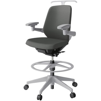 ノートチェア ハイポジションタイプ ローバック 可動肘 ハンガー ランバーサポート付 クロスPV 樹脂脚<配送時組立サービス付> イトーキ