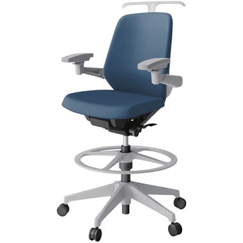 注文コード:03993459 ノートチェア ハイポジションタイプ ローバック 可動肘 ハンガー ランバーサポート付 クロスPV 樹脂脚<配送時組立サービス付> イトーキ