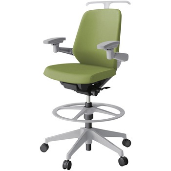 注文コード:03993468 ノートチェア ハイポジションタイプ ローバック 可動肘 ハンガー ランバーサポート付 クロスPV 樹脂脚<配送時組立サービス付> イトーキ