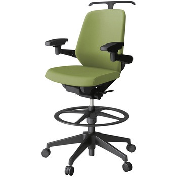 注文コード:03993511 ノートチェア ハイポジションタイプ ローバック 可動肘 ハンガー ランバーサポート付 クロスPV 樹脂脚<配送時組立サービス付> イトーキ