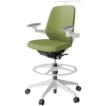 注文コード:03993547 ノートチェア ハイポジションタイプ ローバック 可動肘 ハンガー ランバーサポート付 クロスPV 樹脂脚<配送時組立サービス付> イトーキ