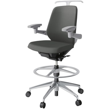 注文コード:03993565 ノートチェア ハイポジションタイプ ローバック 可動肘 ハンガー ランバーサポート付 クロスPV アルミ脚<配送時組立サービス付> イトーキ