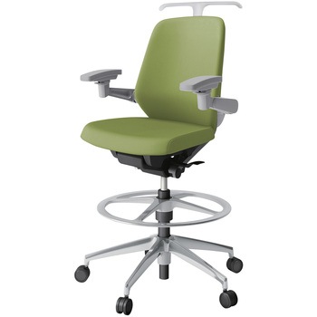 注文コード:03993590 ノートチェア ハイポジションタイプ ローバック 可動肘 ハンガー ランバーサポート付 クロスPV アルミ脚<配送時組立サービス付> イトーキ