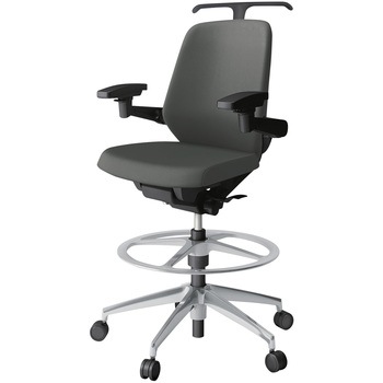 注文コード:03993608 ノートチェア ハイポジションタイプ ローバック 可動肘 ハンガー ランバーサポート付 クロスPV アルミ脚<配送時組立サービス付> イトーキ