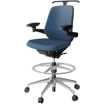 注文コード:03993617 ノートチェア ハイポジションタイプ ローバック 可動肘 ハンガー ランバーサポート付 クロスPV アルミ脚<配送時組立サービス付> イトーキ