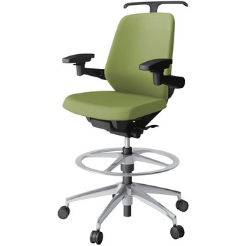 注文コード:03993626 ノートチェア ハイポジションタイプ ローバック 可動肘 ハンガー ランバーサポート付 クロスPV アルミ脚<配送時組立サービス付> イトーキ