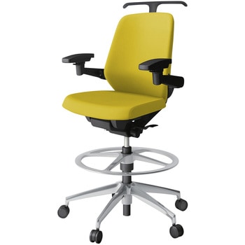 注文コード:03993635 ノートチェア ハイポジションタイプ ローバック 可動肘 ハンガー ランバーサポート付 クロスPV アルミ脚<配送時組立サービス付> イトーキ