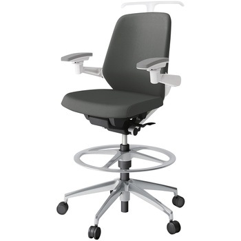 注文コード:03993651 ノートチェア ハイポジションタイプ ローバック 可動肘 ハンガー ランバーサポート付 クロスPV アルミ脚<配送時組立サービス付> イトーキ