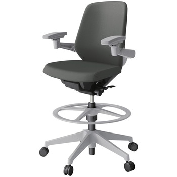 ノートチェア ハイポジションタイプ ローバック 可動肘 ランバーサポート付 クロスPV 樹脂脚<配送時組立サービス付> イトーキ