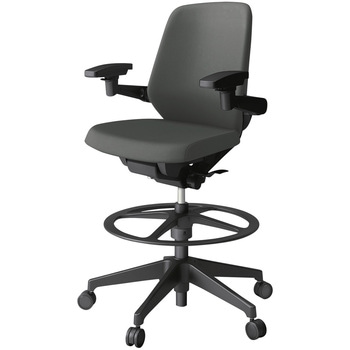 注文コード:03993845 ノートチェア ハイポジションタイプ ローバック 可動肘 ランバーサポート付 クロスPV 樹脂脚<配送時組立サービス付> イトーキ