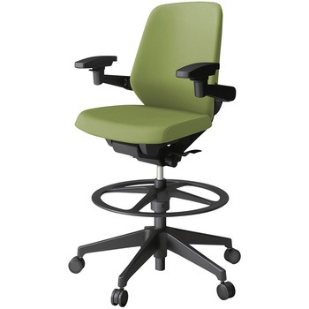 注文コード:03993870 ノートチェア ハイポジションタイプ ローバック 可動肘 ランバーサポート付 クロスPV 樹脂脚<配送時組立サービス付> イトーキ