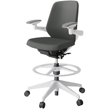 注文コード:03993888 ノートチェア ハイポジションタイプ ローバック 可動肘 ランバーサポート付 クロスPV 樹脂脚<配送時組立サービス付> イトーキ