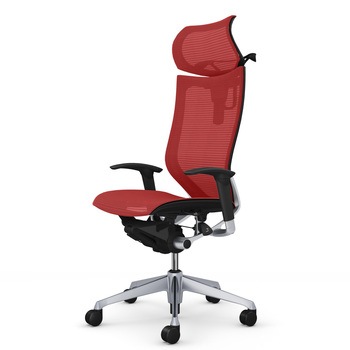 注文コード:03999376 バロン EXハイ 可動ヘッド 可動肘 座メッシュ シルバーフレーム ブラックボディ ハンガー付 ランバーなし ウレタン - オカムラ(岡村製作所)