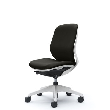 注文コード:03999821 シルフィー 肘なし 背クッション ロー ホワイトボディ ハンガー無 ランバー無 樹脂脚 ウレタンキャスター - オカムラ(岡村製作所)