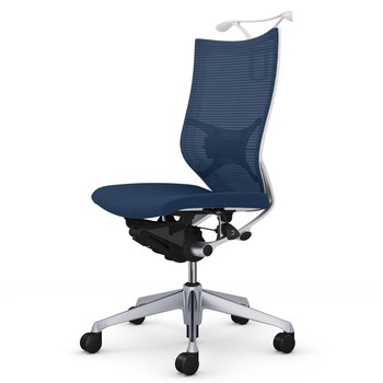 注文コード:04058682 バロン ハイバック 肘なし 座クッション シルバーフレーム ホワイトボディ ハンガー付 ランバー付 ウレタン - オカムラ(岡村製作所)